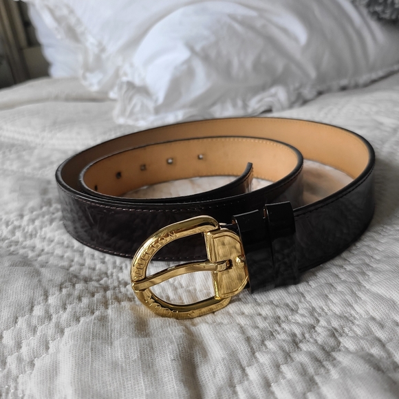 Classic LV (Louis Vuitton) burgundy belt - Picture 6 of 10